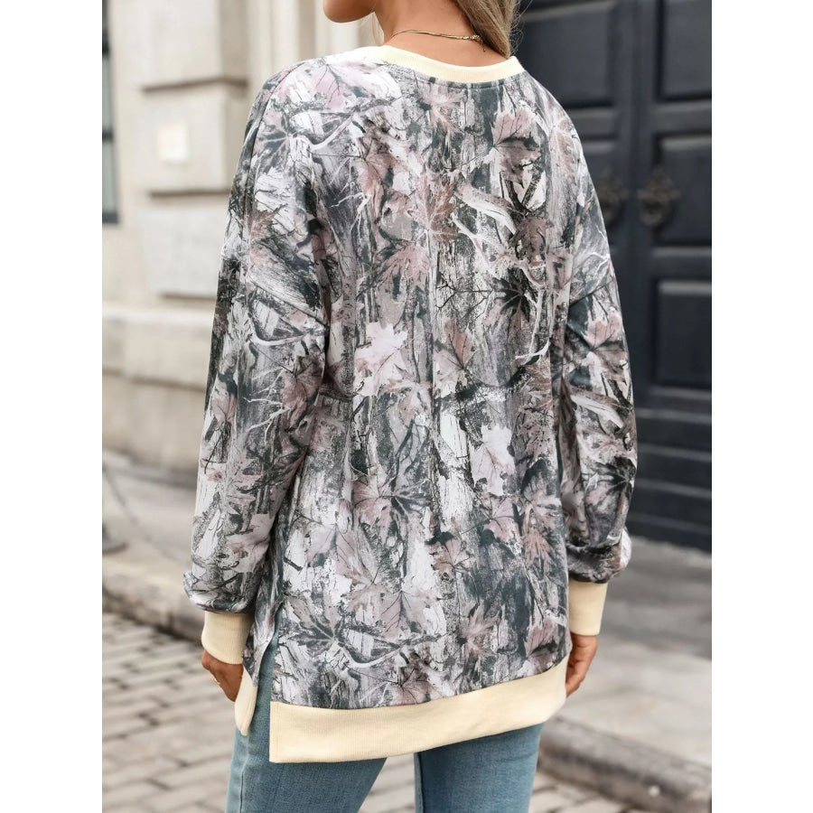 Camouflage Print Crewneck Sweatshirt Apparel and Accessories