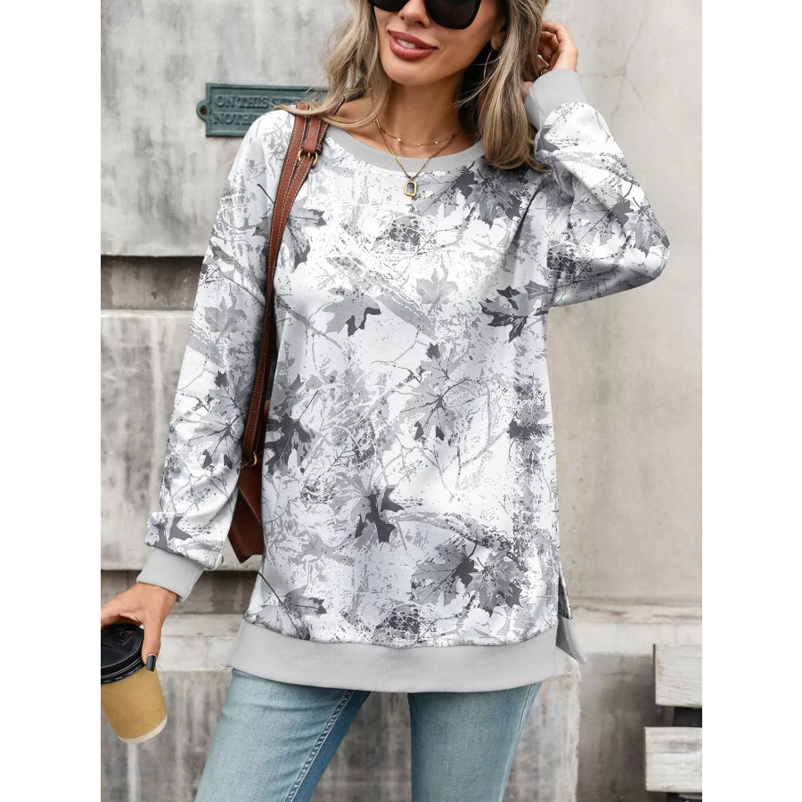Camouflage Print Crewneck Sweatshirt Apparel and Accessories