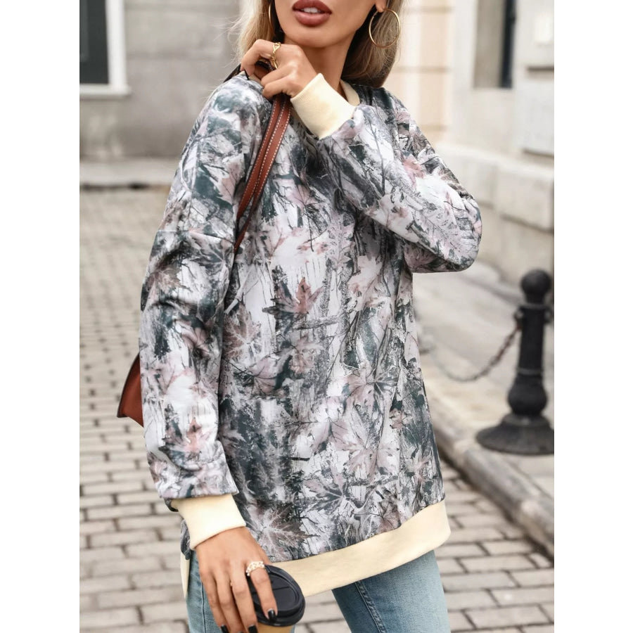 Camouflage Print Crewneck Sweatshirt Apparel and Accessories
