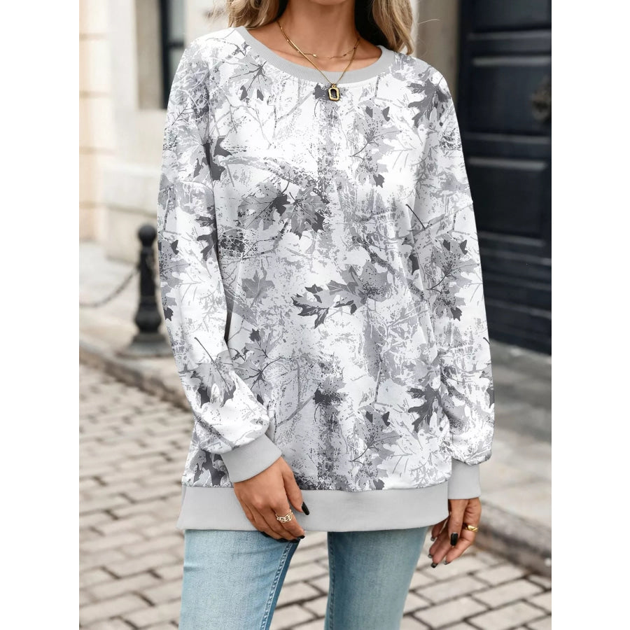 Camouflage Print Crewneck Sweatshirt Apparel and Accessories