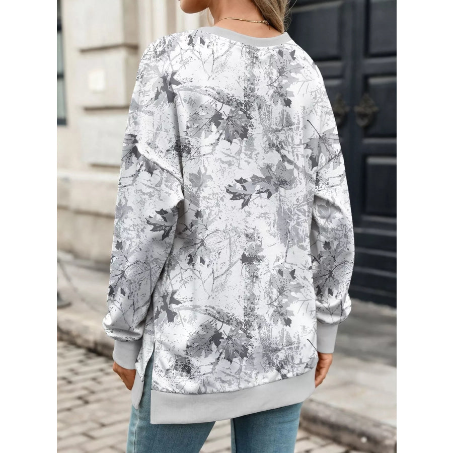 Camouflage Print Crewneck Sweatshirt Apparel and Accessories