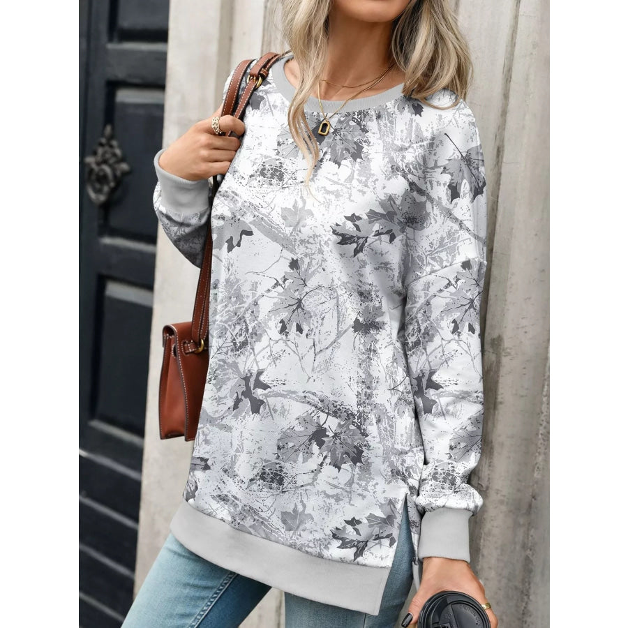 Camouflage Print Crewneck Sweatshirt Apparel and Accessories