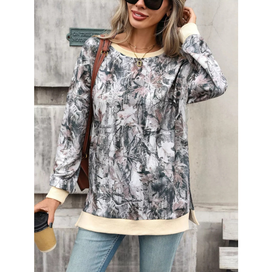 Camouflage Print Crewneck Sweatshirt Apparel and Accessories