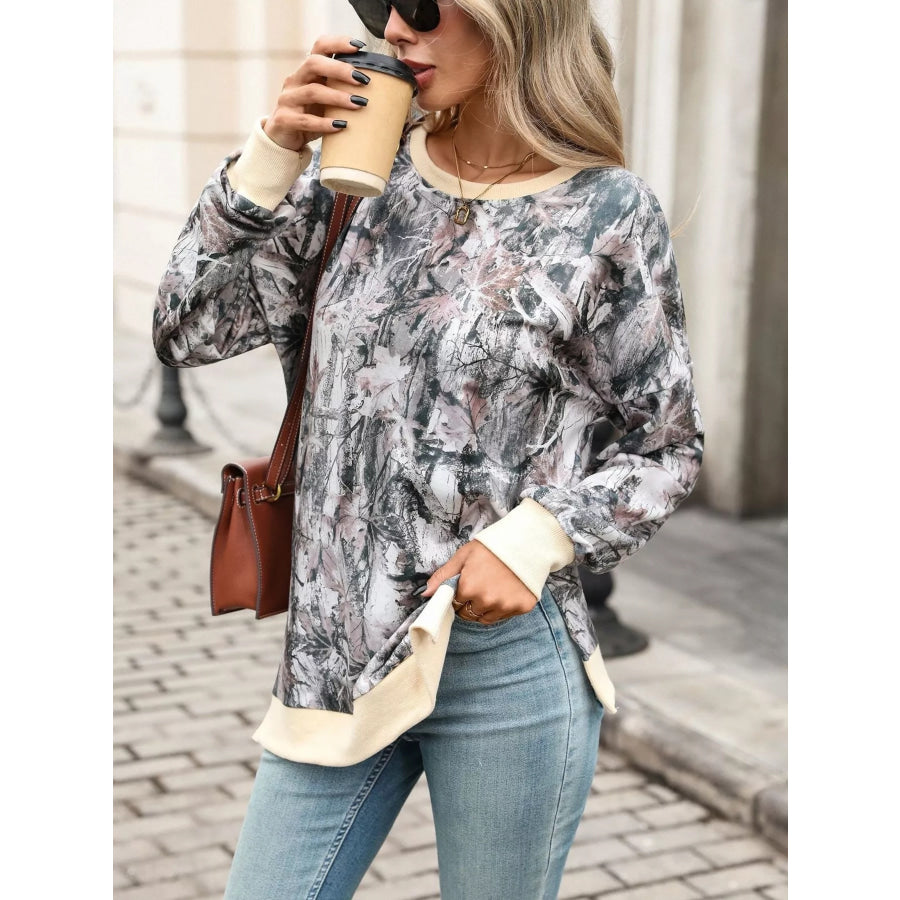 Camouflage Print Crewneck Sweatshirt Camouflage / S Apparel and Accessories