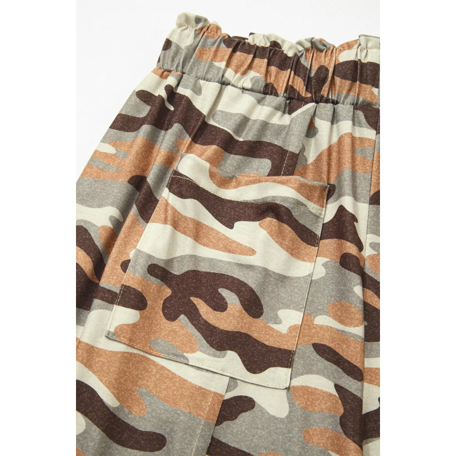 Camouflage Printed Drawstring Elastic Waist Jogger Pants Apparel and Accessories