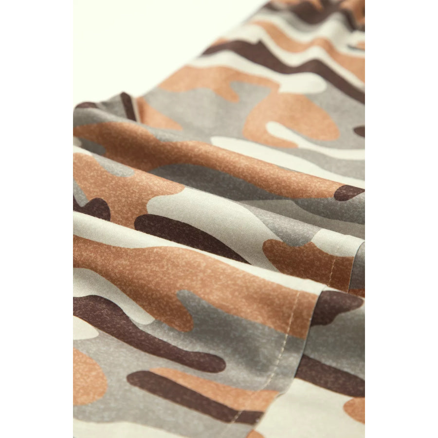Camouflage Printed Drawstring Elastic Waist Jogger Pants Apparel and Accessories