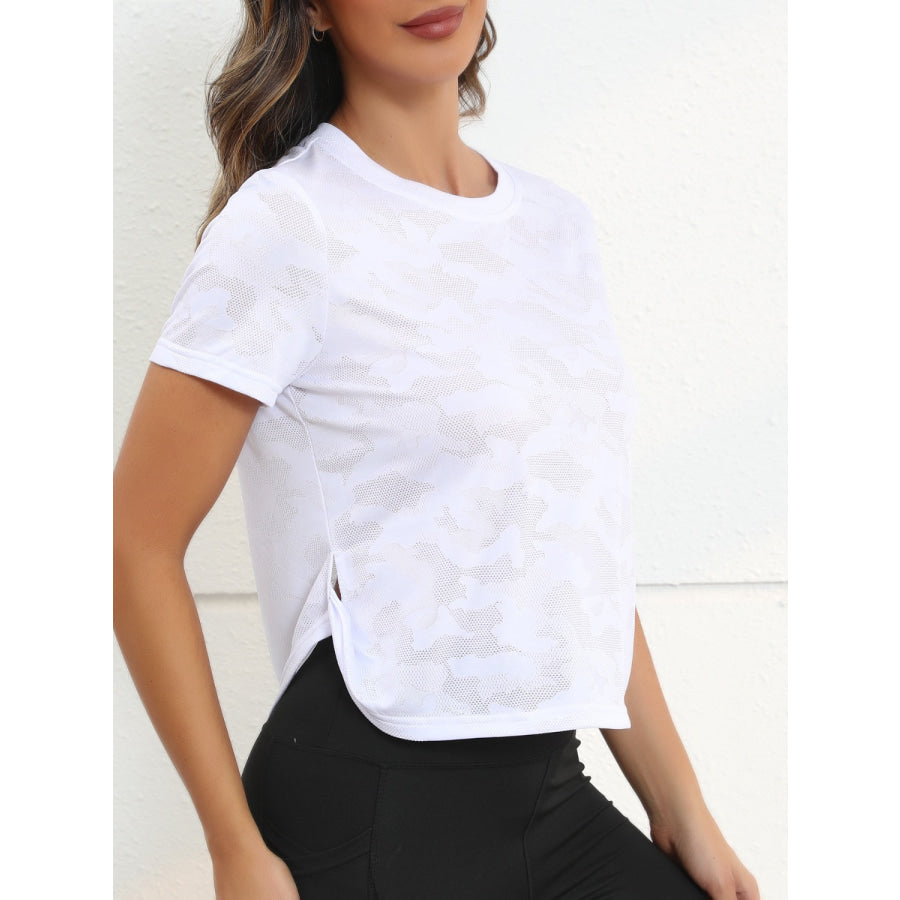 Camouflage Round Neck Short Sleeve T-Shirt Apparel and Accessories