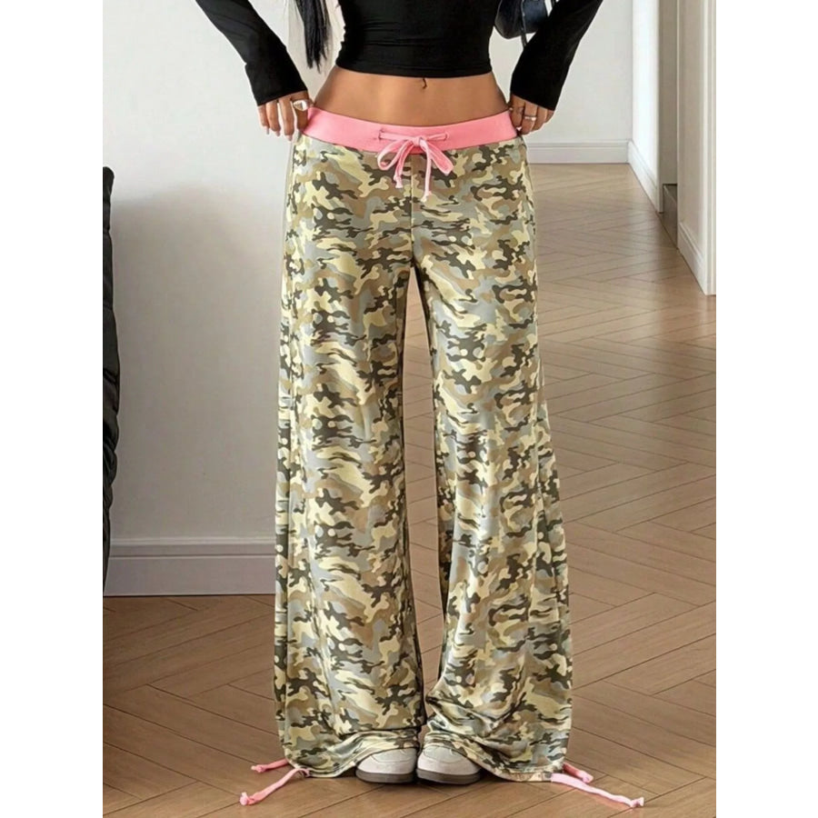 Camouflage Wide-Leg Sweatpants Apparel and Accessories