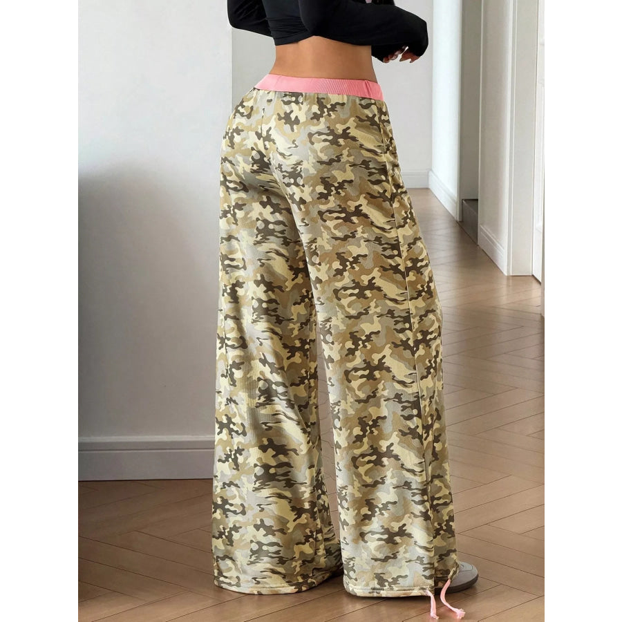 Camouflage Wide-Leg Sweatpants Apparel and Accessories