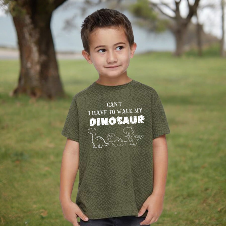 Can’t I Have To Walk My Dinosaur Youth & Toddler Tee 2T / Reptile Youth Graphic Tee