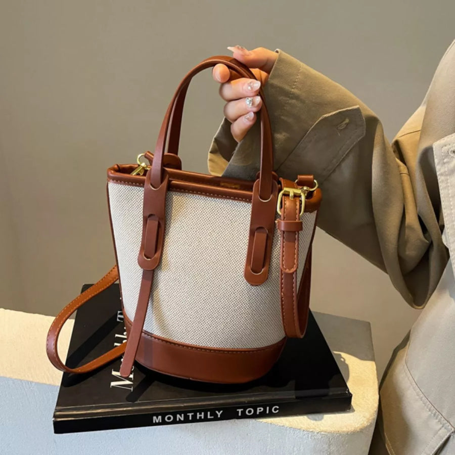 Canvas Bucket Crossbody Bag Cream / onesize Apparel and Accessories