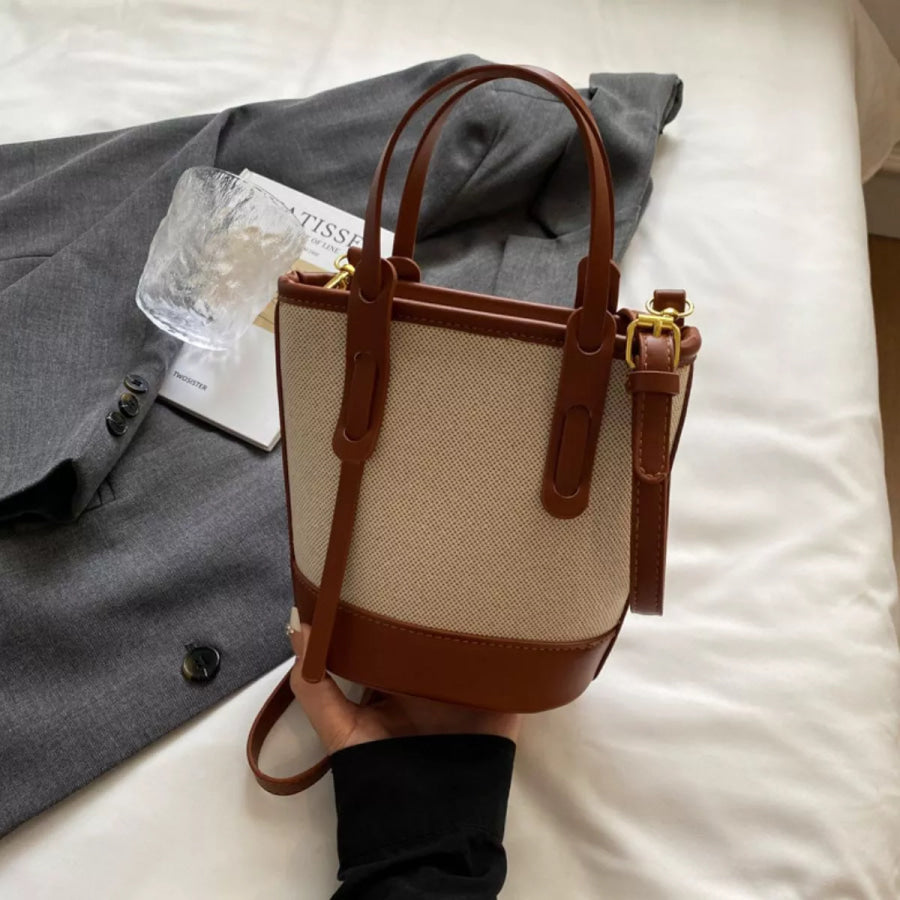 Canvas Bucket Crossbody Bag Cream / onesize Apparel and Accessories
