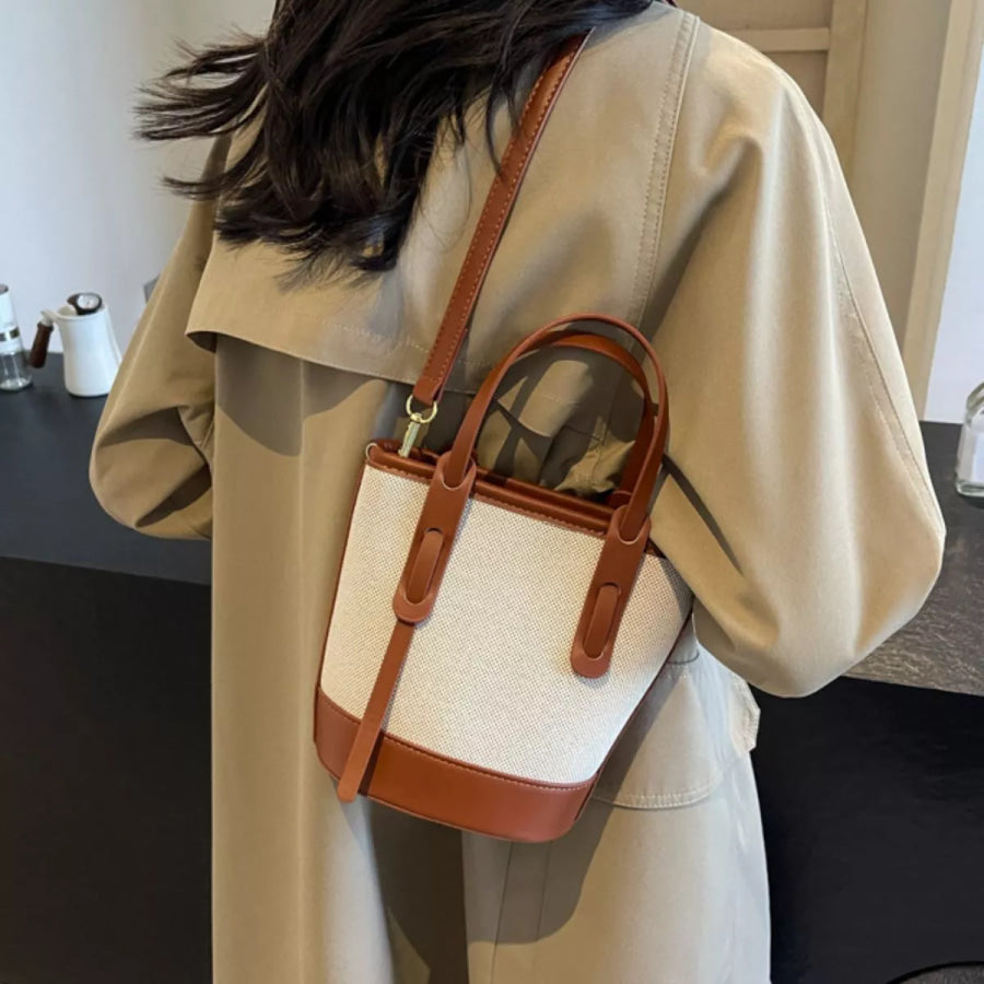 Canvas Bucket Crossbody Bag Cream / onesize Apparel and Accessories