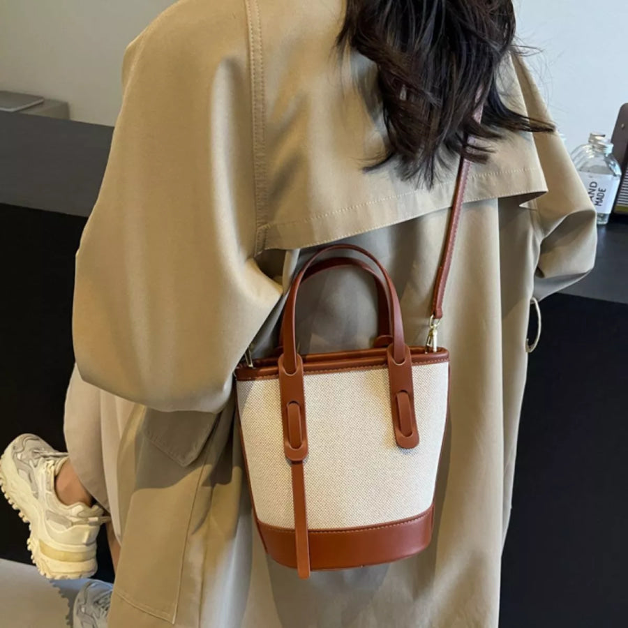 Canvas Bucket Crossbody Bag Cream / onesize Apparel and Accessories
