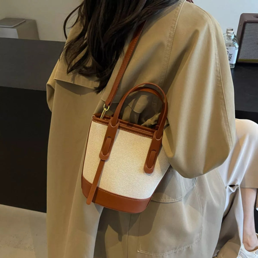 Canvas Bucket Crossbody Bag Cream / onesize Apparel and Accessories