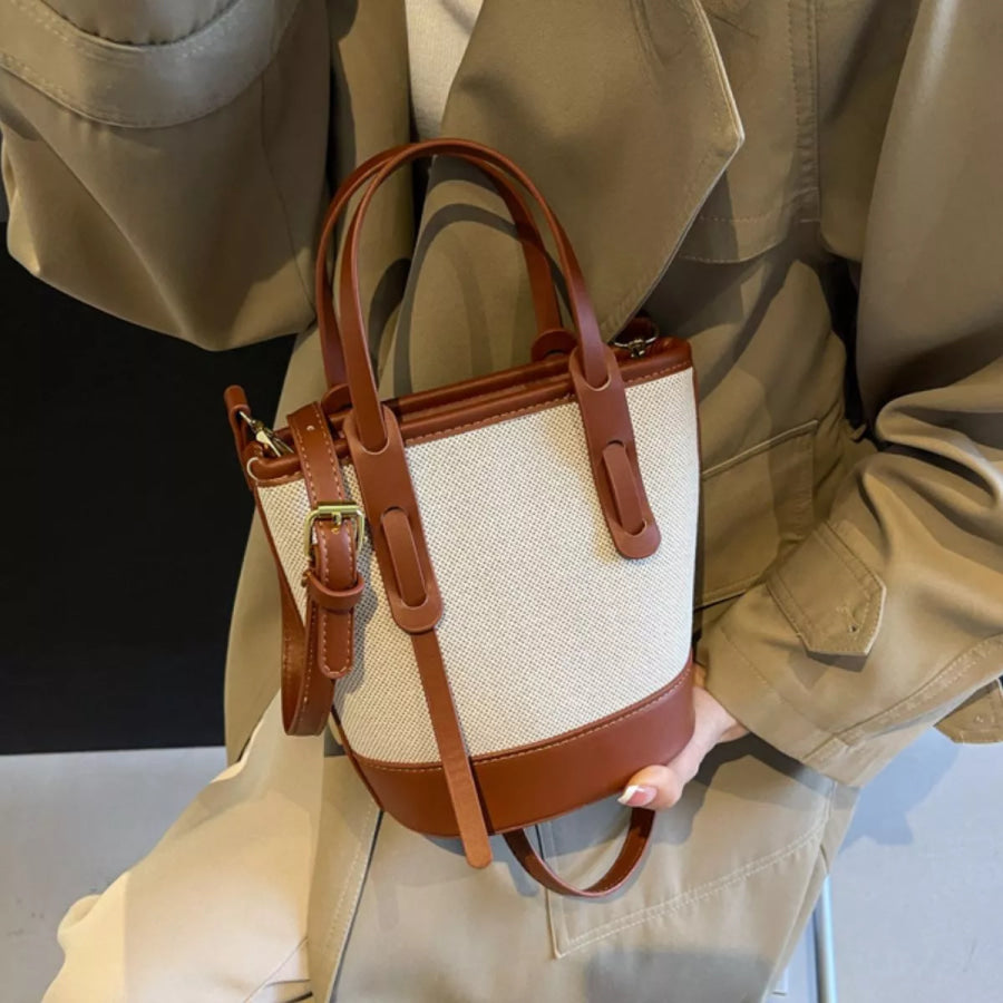 Canvas Bucket Crossbody Bag Cream / onesize Apparel and Accessories