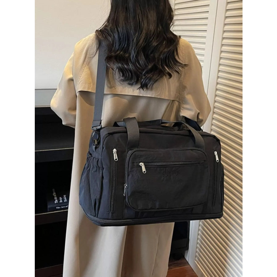 Canvas Duffel Bag with Multiple Pockets Black / onesize Apparel and Accessories
