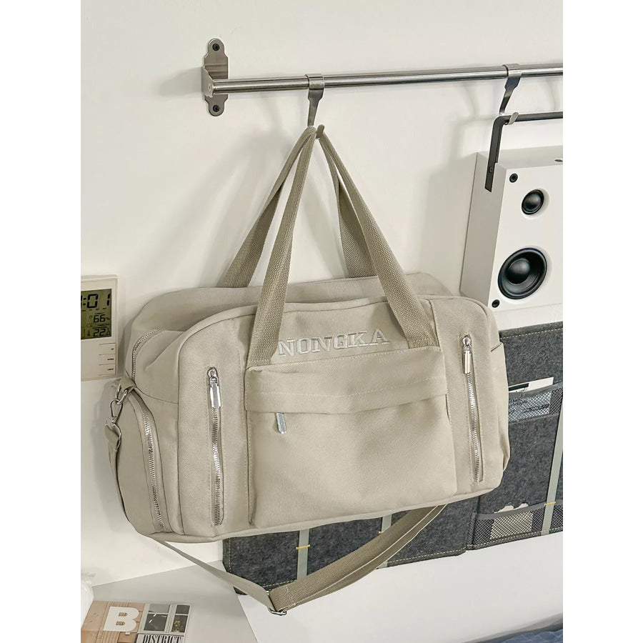 Canvas Multiple Pockets Travel Bag Beige / onesize Apparel and Accessories