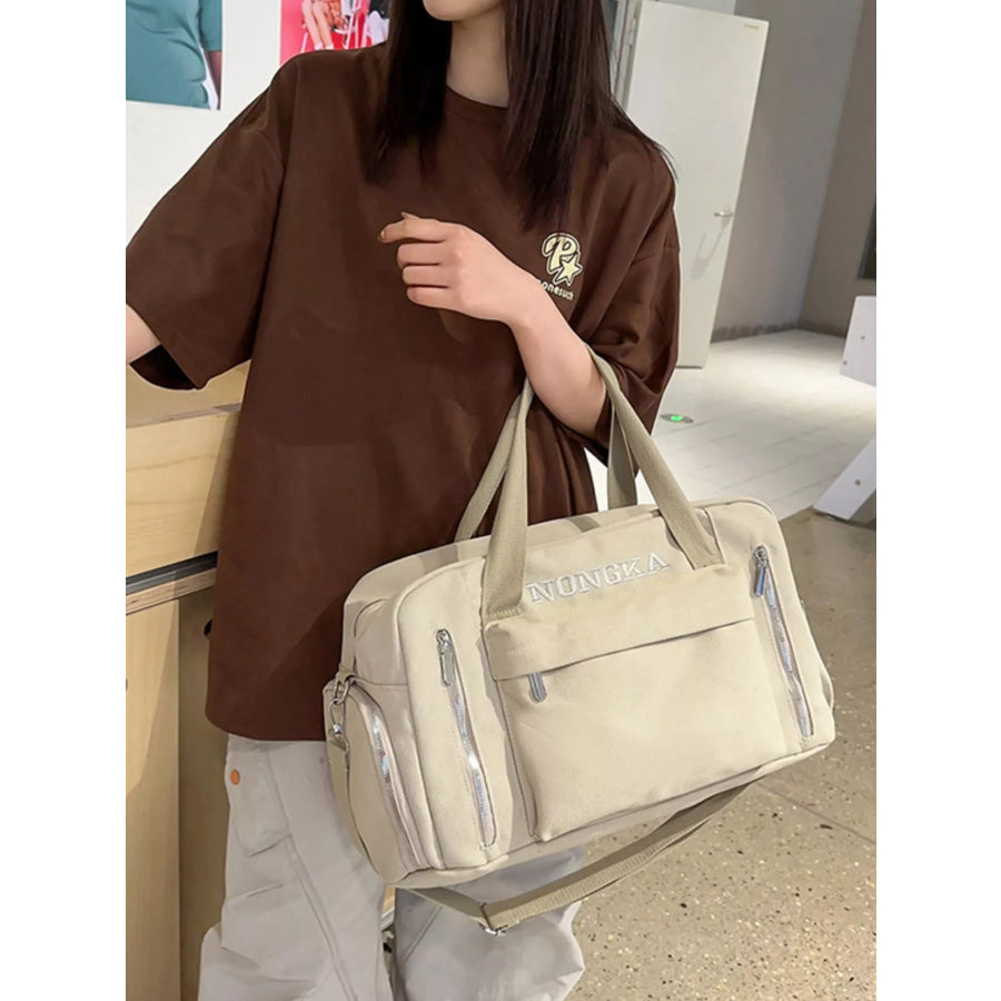 Canvas Multiple Pockets Travel Bag Beige / onesize Apparel and Accessories