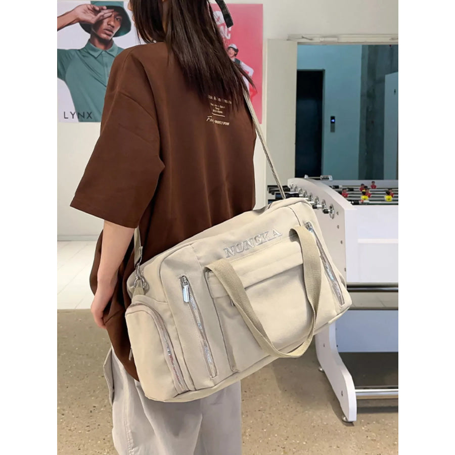 Canvas Multiple Pockets Travel Bag Beige / onesize Apparel and Accessories