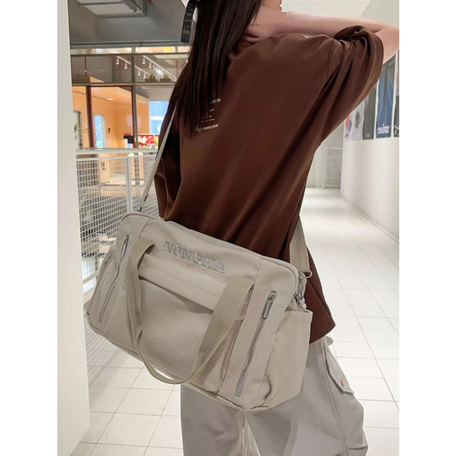 Canvas Multiple Pockets Travel Bag Beige / onesize Apparel and Accessories