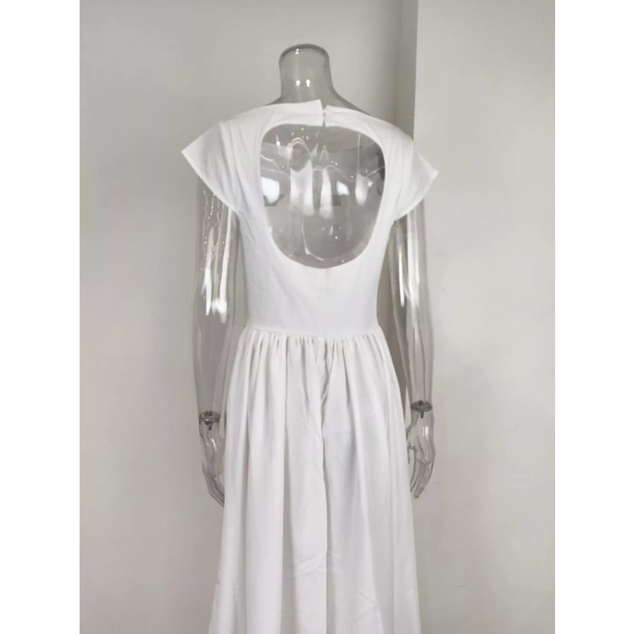 Cap Sleeve A-Line Midi Dress Apparel and Accessories