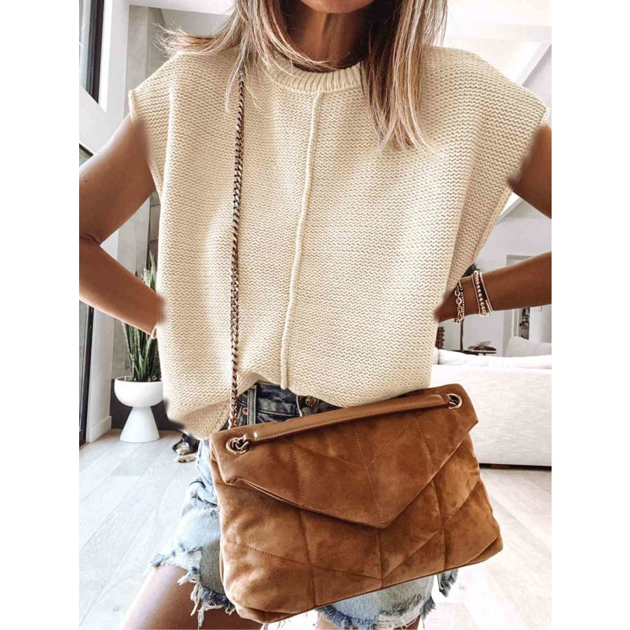 Cap Sleeve Sweater Vest Ivory / S