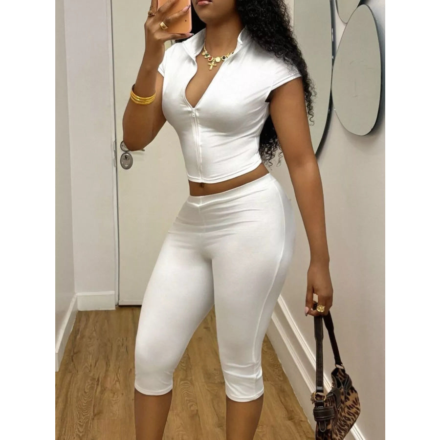 Cap Sleeve Top and Capris Set Apparel Accessories