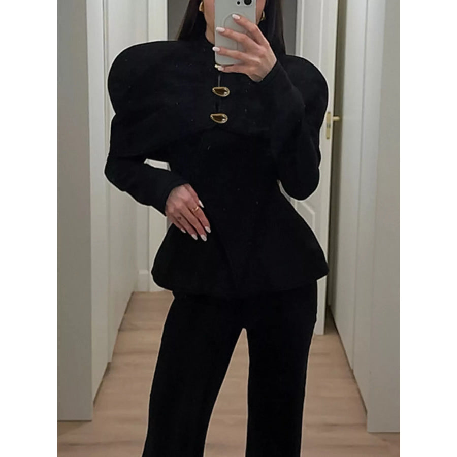 Cape-Style Button Up Outerwear Apparel and Accessories