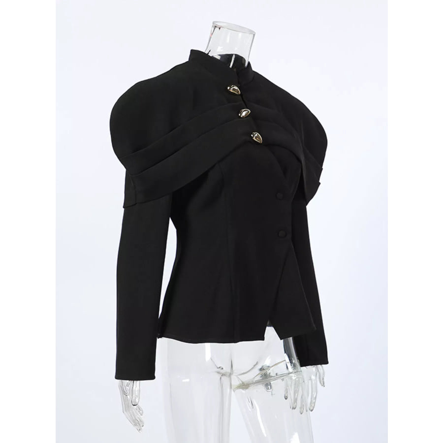 Cape-Style Button Up Outerwear Apparel and Accessories