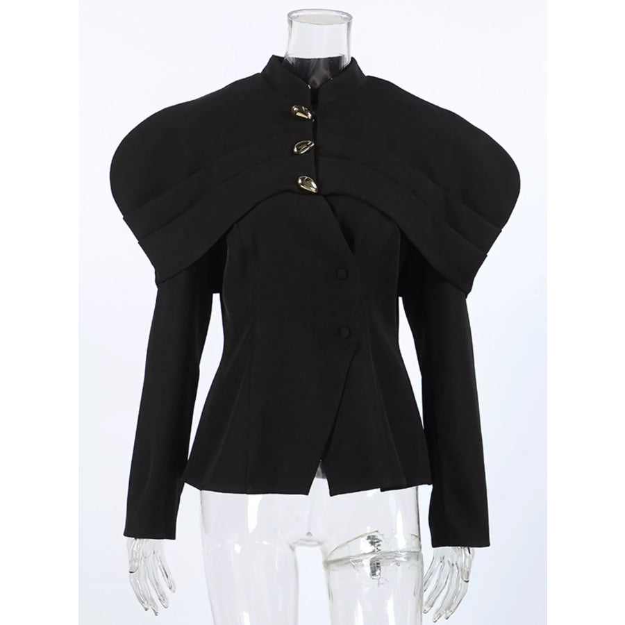 Cape-Style Button Up Outerwear Apparel and Accessories