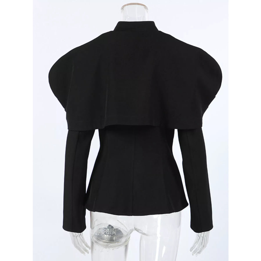 Cape-Style Button Up Outerwear Apparel and Accessories