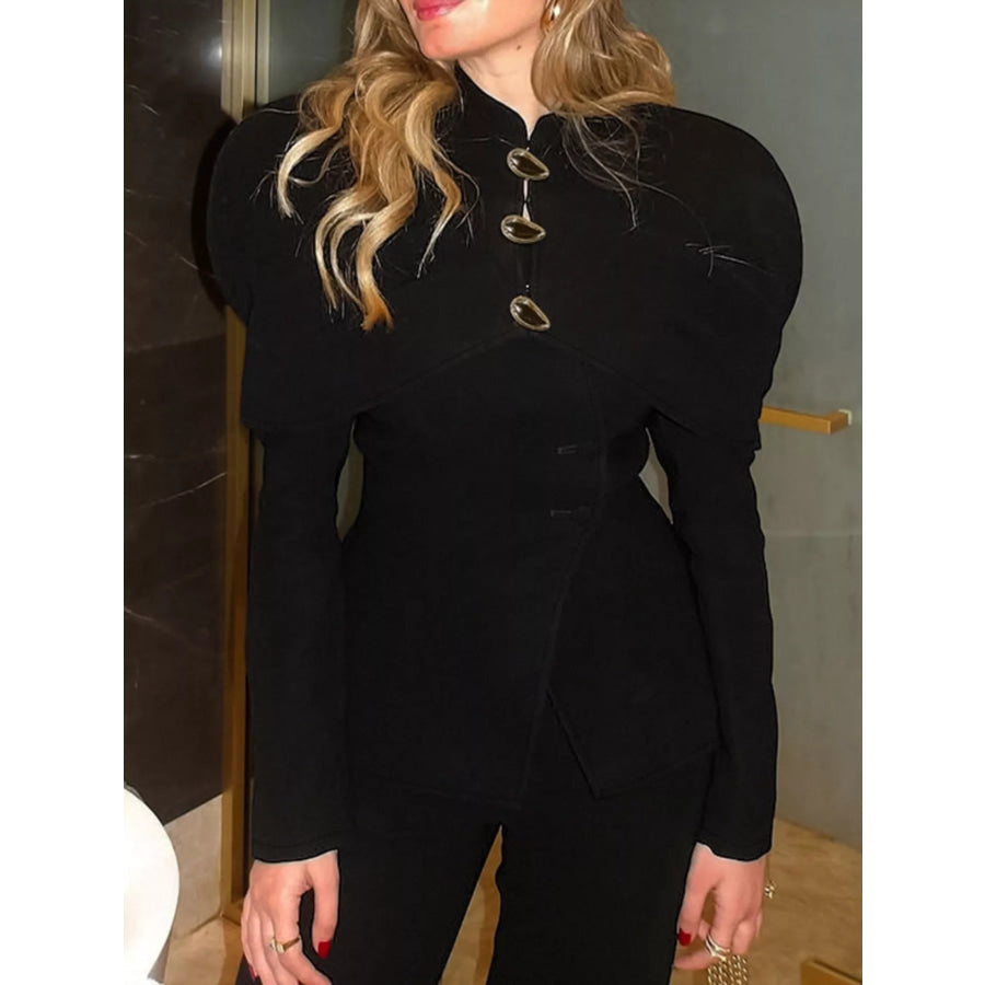 Cape-Style Button Up Outerwear Apparel and Accessories