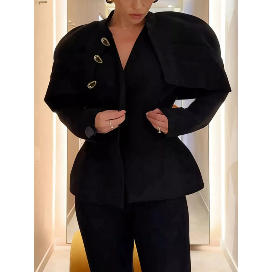 Cape-Style Button Up Outerwear Apparel and Accessories