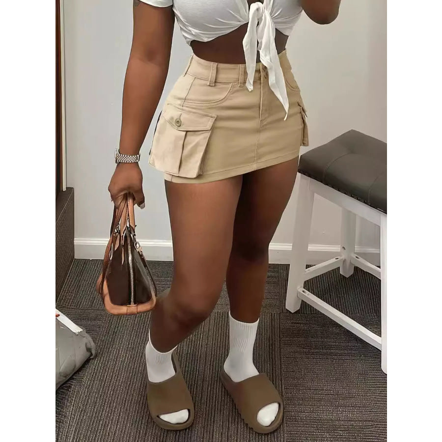 Cargo Pocket Mini Skirt Apparel and Accessories