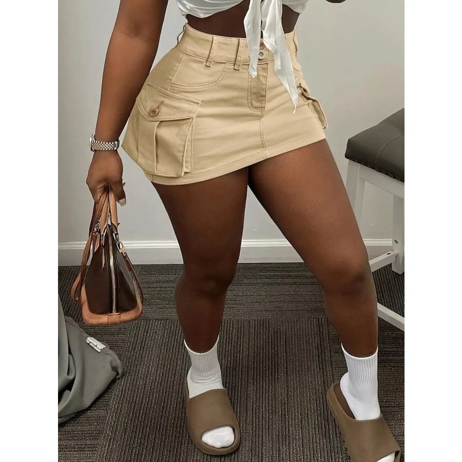 Cargo Pocket Mini Skirt Apparel and Accessories