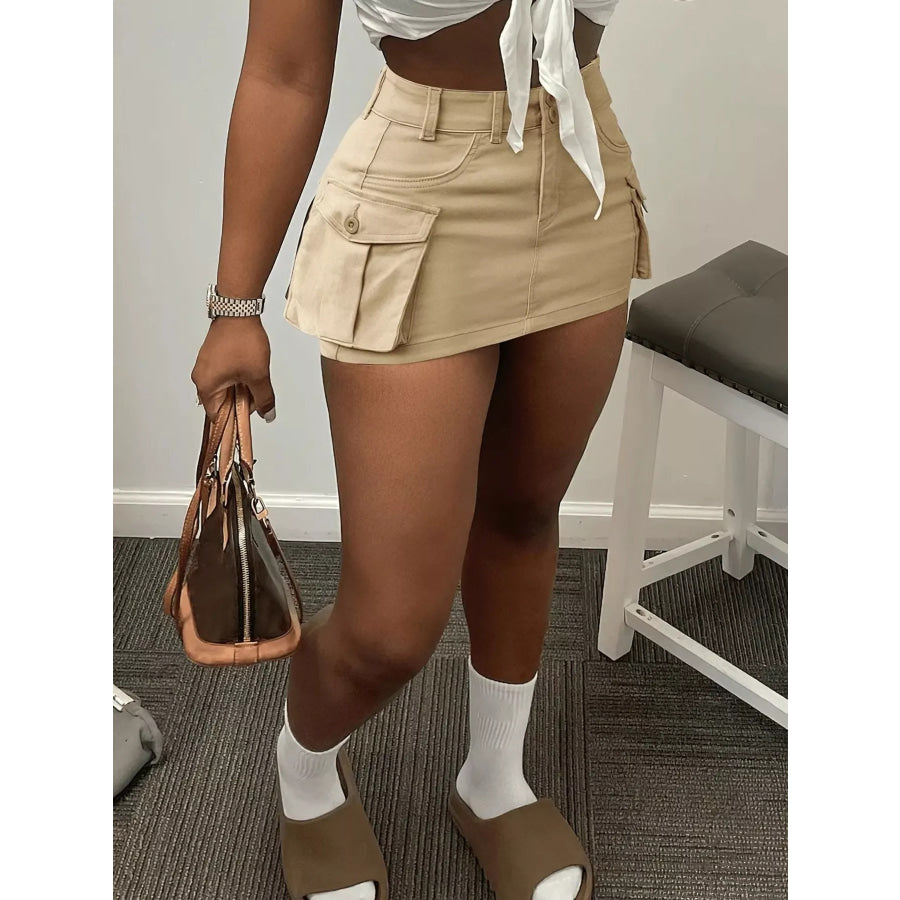 Cargo Pocket Mini Skirt Apparel and Accessories