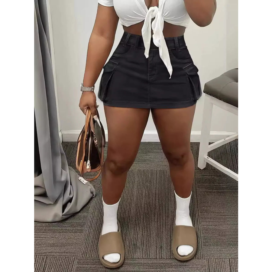 Cargo Pocket Mini Skirt Black / S Apparel and Accessories
