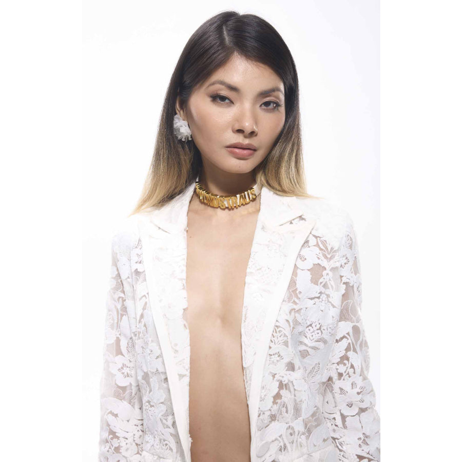 Carie Sequin Floral Lace Set White Women’s Fashion - Women’s Clothing - Suits & Sets - Pant Suits