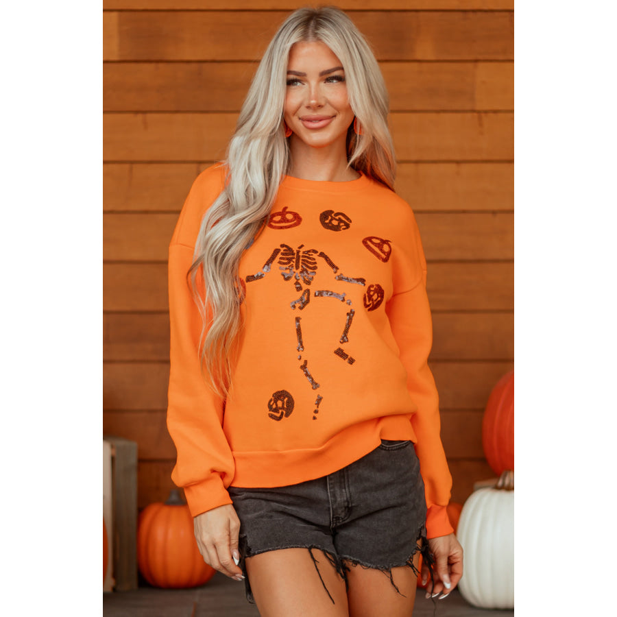 Carrot Dancing Critters Sequin Halloween Crewneck Sweatshirt Carrot / S / 50% Polyester + 50% Cotton Tops/Sweatshirts & Hoodies