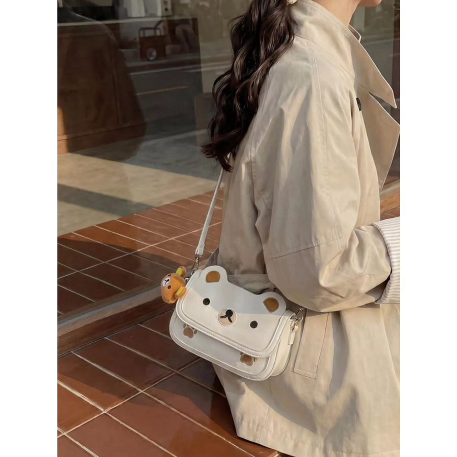 Cartoon Bear Crossbody Bag Off-white / One Size Apparel and Accessories