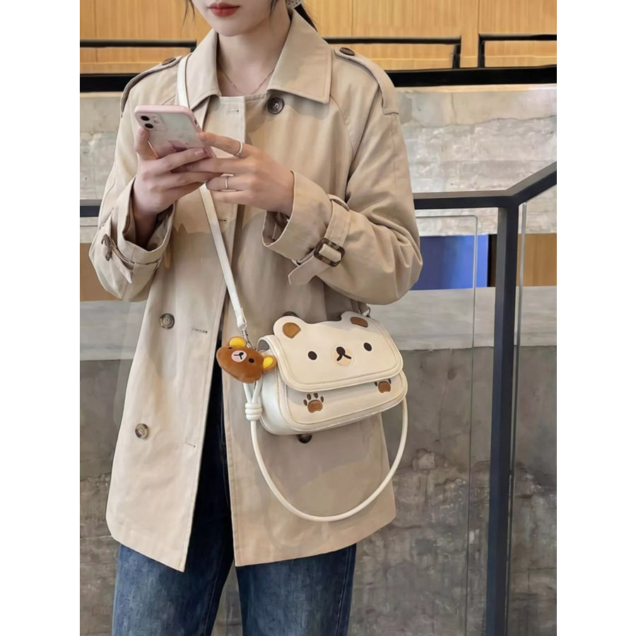 Cartoon Bear Crossbody Bag Off-white / One Size Apparel and Accessories