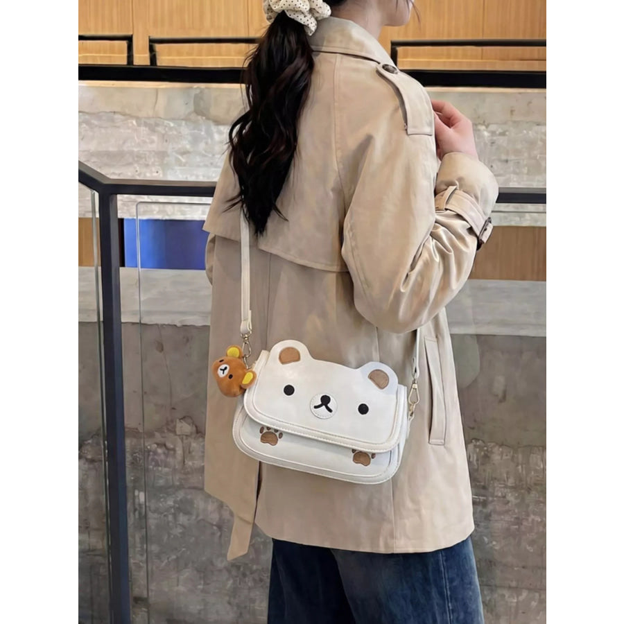 Cartoon Bear Crossbody Bag Off-white / One Size Apparel and Accessories