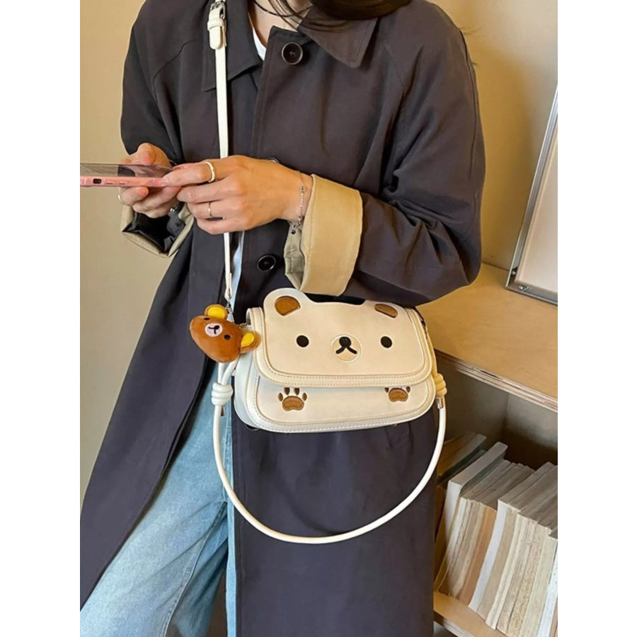 Cartoon Bear Crossbody Bag Off-white / One Size Apparel and Accessories