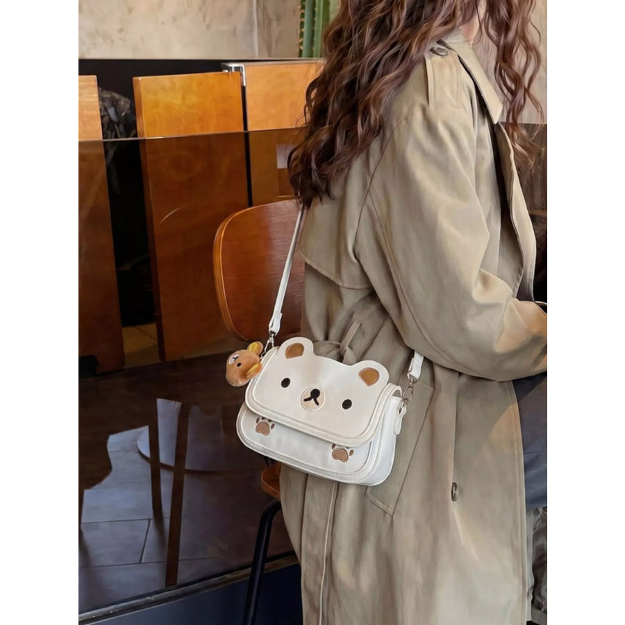 Cartoon Bear Crossbody Bag Off-white / One Size Apparel and Accessories