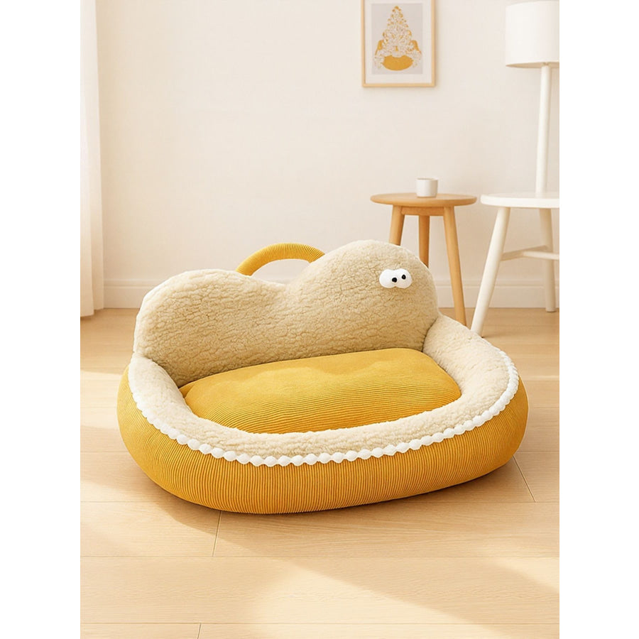 Cartoon Design Cozy Pet Nest Ginger-yellow-love Sofa Nest / S Apparel and Accessories