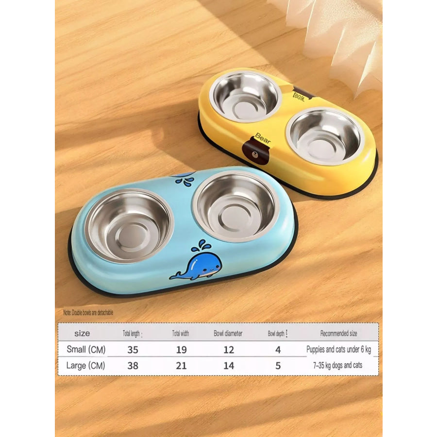 Cartoon Double Pet Bowls Apparel and Accessories