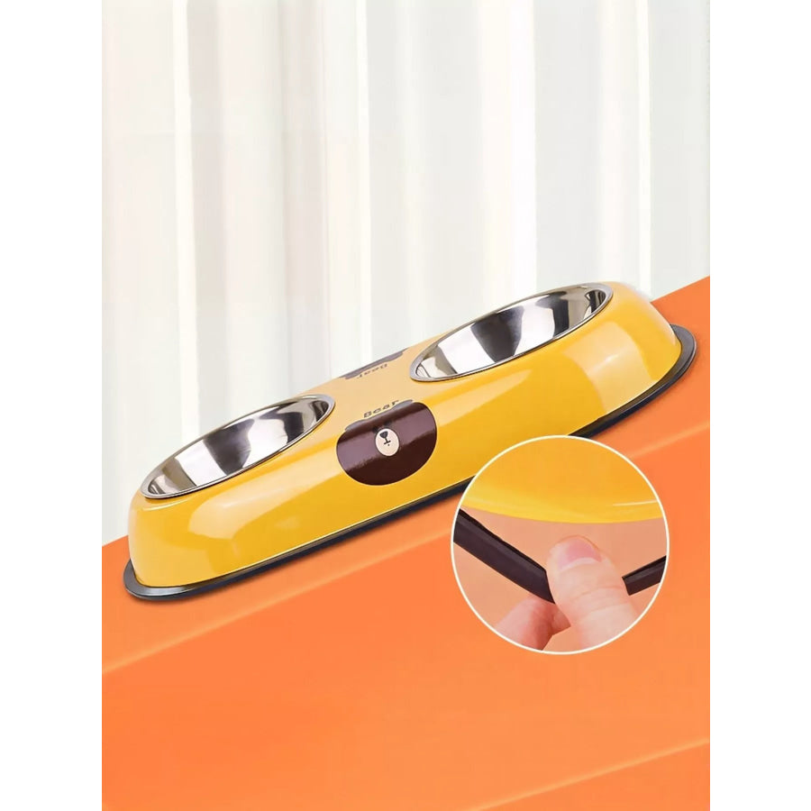 Cartoon Double Pet Bowls Apparel and Accessories