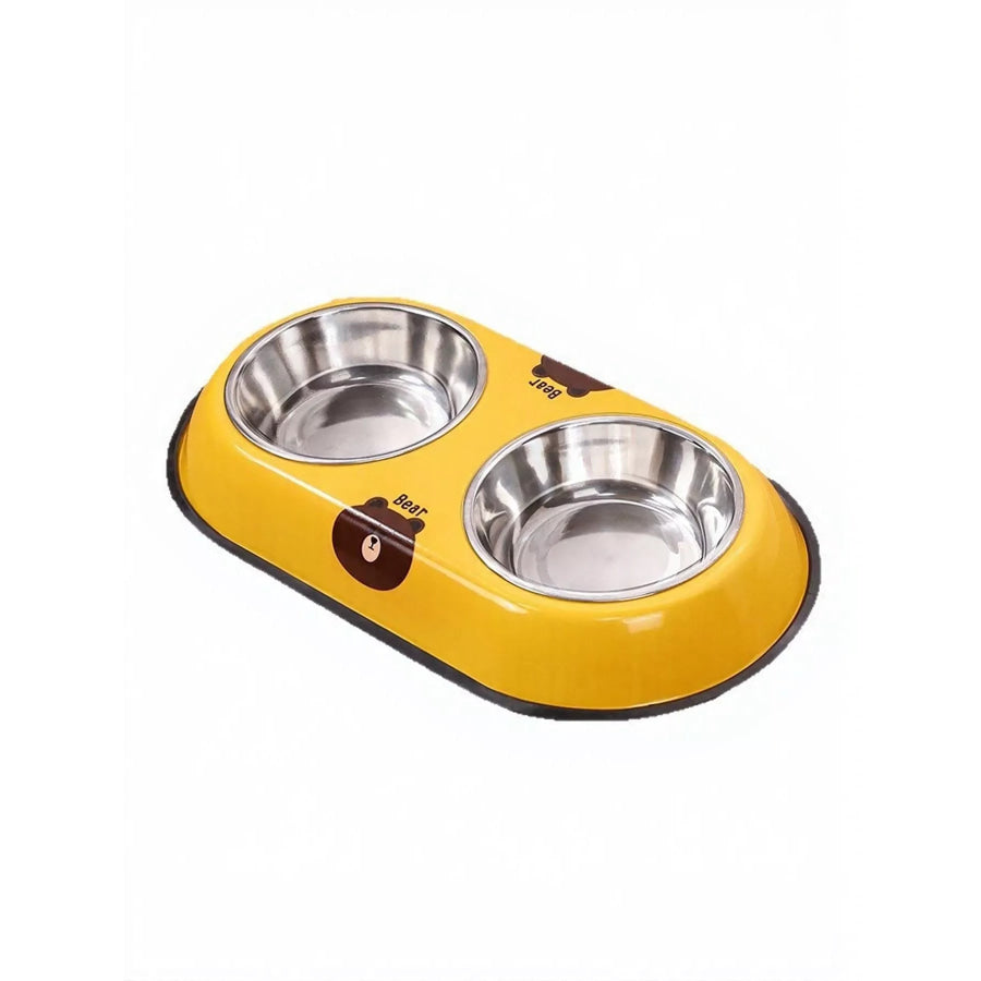 Cartoon Double Pet Bowls Apparel and Accessories
