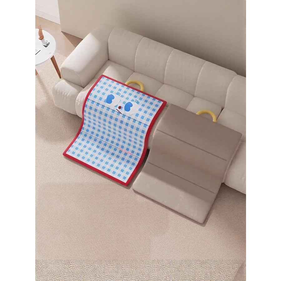 Cartoon Pattern Soft Pet Mat Blue/Red / S Apparel and Accessories
